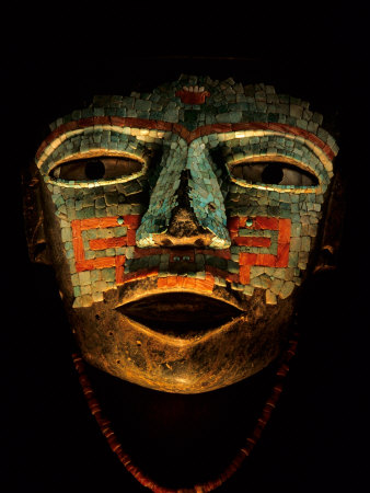 Turquoise, Mosaic, Mask, Teotihuacan, Mexico