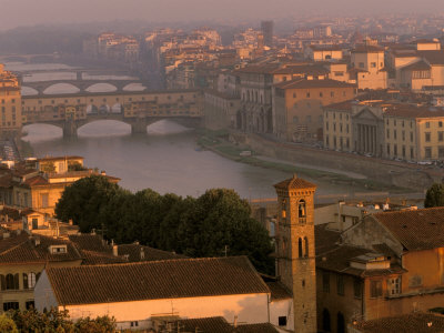 Ponte Vecchio Bridge, Arno River, Piazza Michelangelo, Florence, Tuscany, Italy