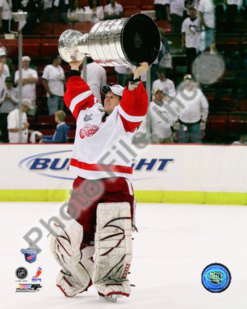 Chris Osgood with the Stanley Cup, Game 6 of the 2008 NHL Stanley Cup Finals; #30 Poster