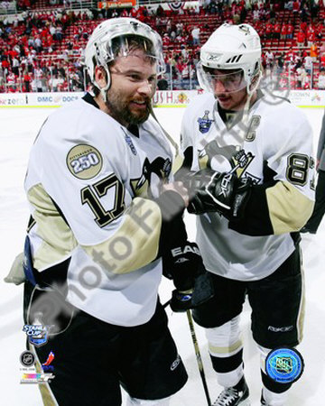 Petr Sykora & Sidney Crosby in Game 5 of the 2008 NHL Stanley Cup Finals; Celebration #19 Poster