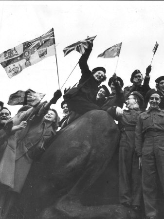 V Day Celebrations in Trafalgar Square London, 1945