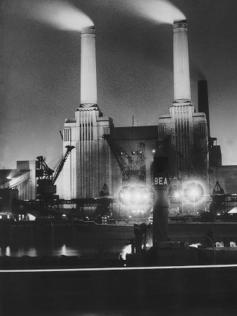 Coal Ships unload at Battersea, 1950