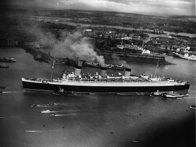 The Liner Queen Mary on Her Maiden Voyage