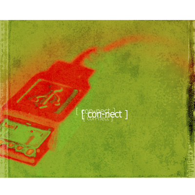 Red and Green Computer Plug with Superimposed Word Connect
