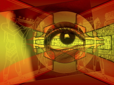 Buy A Human Eye Superimposed on Hieroglyphics at AllPosters.com