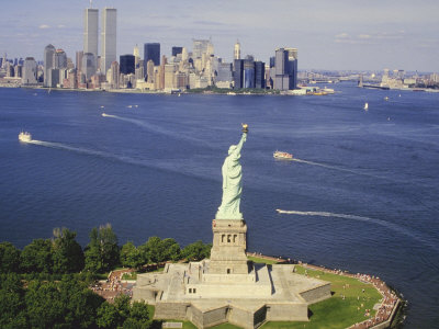 The Statue of Liberty and the New York Skyline