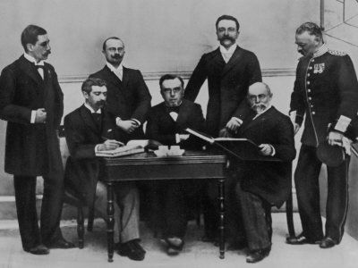 1896 Olympic Committee: Baron Pierre de Coubertin is Second from the Left