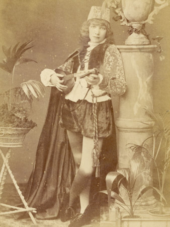 Buy Sarah Bernhardt French Actress as a Minstrel Boy Playing a Lute at AllPosters.com