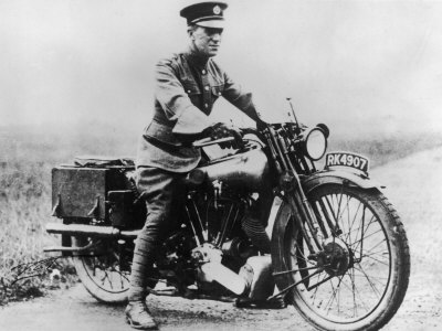 Buy T E Lawrence (Lawrence of Arabia) Sitting on His Motorbike at AllPosters.com