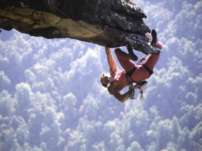 Climber on Edge of Rock, USA Poster