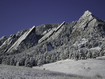 Buy Winterscene of the Flatirons in Boulder, Colorado at AllPosters.com