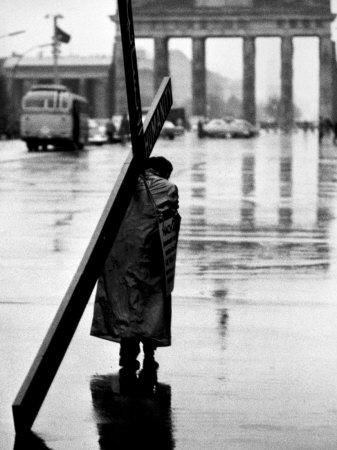 Man Carrying Cross, Berlin, October 1961