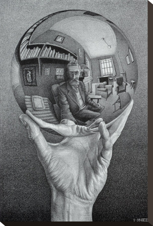 M. C. Escher - Hand with Globe
