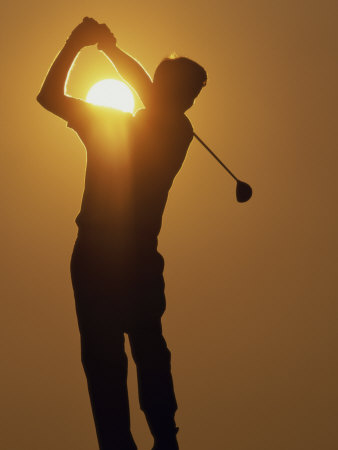 Sunset Golf Silhouette Poster