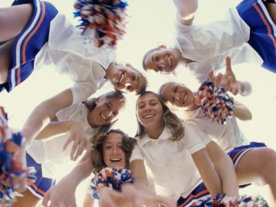 Portrait of a Group of Cheerleaders Poster