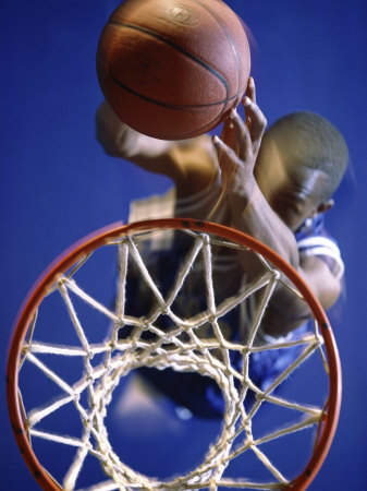 High Angle View of Person Shooting Hoops Poster