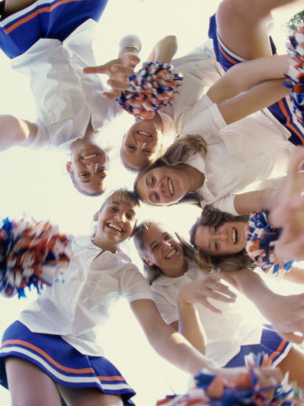 Portrait of a Group of Cheerleaders Poster