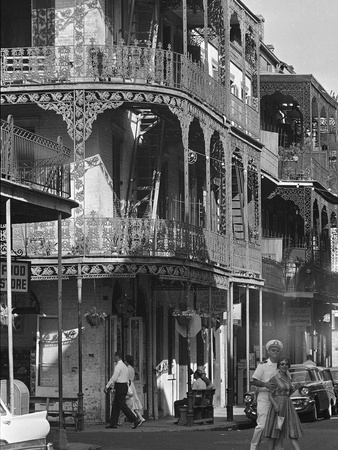 The Intricate Iron Work Balconies of New Orleans` French Quarter