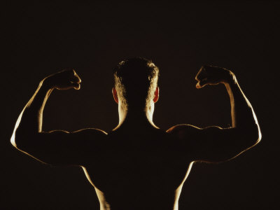 Buy Rear View of a Young Man Flexing His Muscles at AllPosters.com
