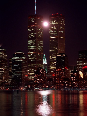 Buy A Full Moon Rises Between New York's Twin Towers for the Second Time This Month at AllPosters.com