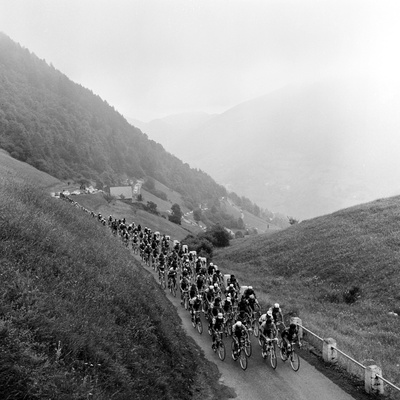 Buy Contestants in the Grueling Tour De France are Seen on Their Way to the Mente Pass at AllPosters.com