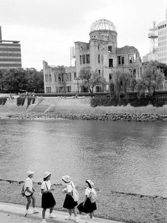 Bomb Dome and Schoolchildren, Hiroshima, Japan