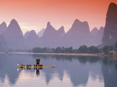 Cormorant Fisherman on Li River, China