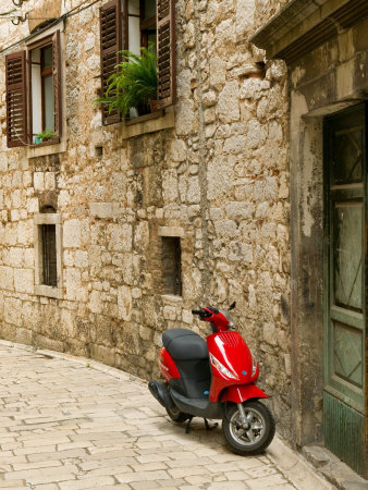 Moped in Alley, Sibenik, Croatia