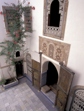 Intricate Tile Work on Floor and Walls, Morocco