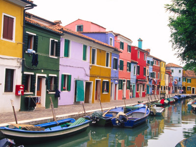 Colorful Building along Canal, Burano, Italy