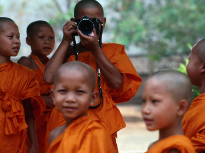 Novice Monks Learning Workings of Camera, Mae Hong Son, Thailand