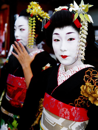 Two Geisha Near Kiyomizu-Dera, Kyoto, Japan
