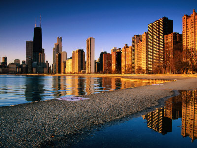 Buy City Skyline from North Avenue Beach, Chicago, United States of America at AllPosters.com
