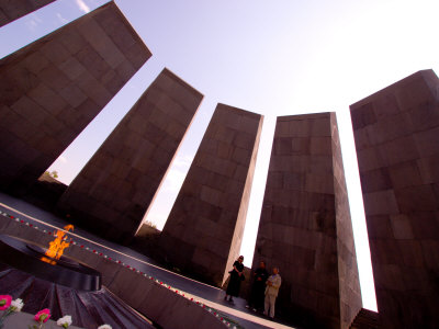 People at Genocide Memorial, Yerevan, Armenia