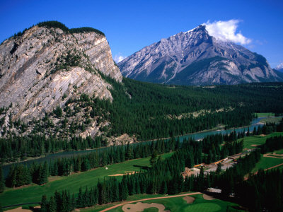 High Angle View of Banff Springs Golf Course, Banff National Park, Canada Poster