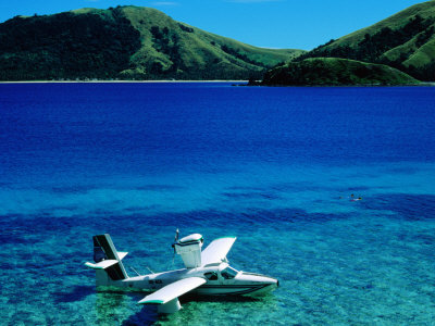 Seaplane in Water Between Yasawa and Sawa-I-Lau Islands, Fiji