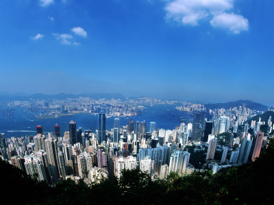 Majestic Hong Kong Harbor from Victoria Peak, Hong Kong, China