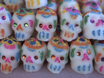 Day of the Dead, Sugar Skull Candy at Abastos Market, Oaxaca, Mexico