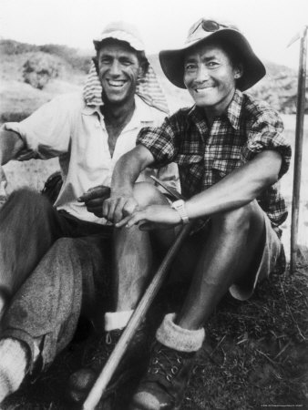 Edmund Hillary and Nepalese Sherpa Guide Tenzing Norgay Sitting Together
