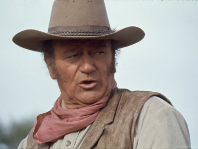 Actor John Wayne During Filming of Western Movie "The Undefeated"