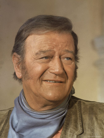 Actor John Wayne During Filming of Western Movie "The Undefeated"