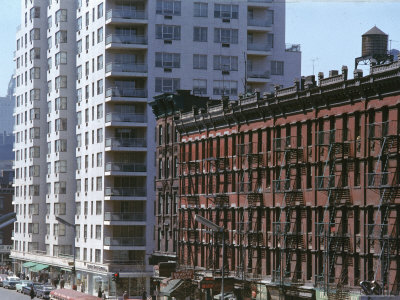 New High Rise Residence Next to Old Brownstone Apartment Buildings on 3rd Ave