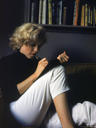 Marilyn Monroe Writing at Home