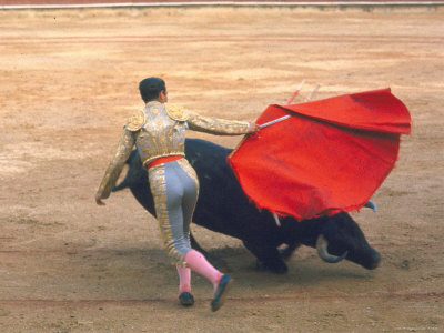 Bullfighter Antonio Ordonez Making Pass at a Bull