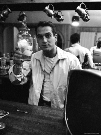Actor Paul Newman Raising a Glass During an Informal Party