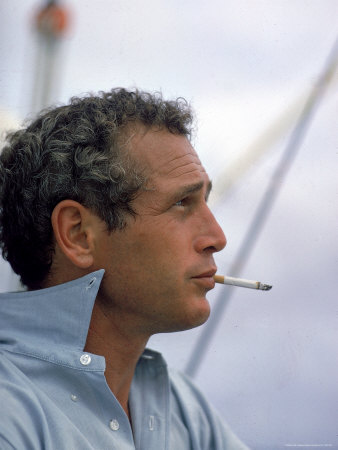 Actor Paul Newman Taking a Cigarette Break