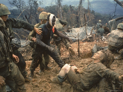 Wounded Marine Gunnery Sgt. Jeremiah Purdie During the Vietnam War