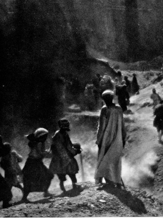 Egyptians Working in Valley of the Kings to Unearth the Tomb of Ancient Egyptian King Tutankhamen
