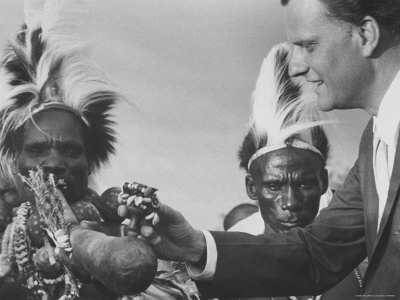 Evangelist Billy Graham Meeting with Witch Doctors During His Visit