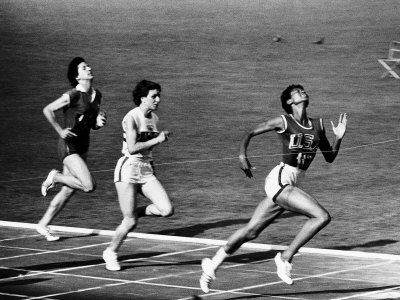 US Runner Wilma Rudolph Winning Women